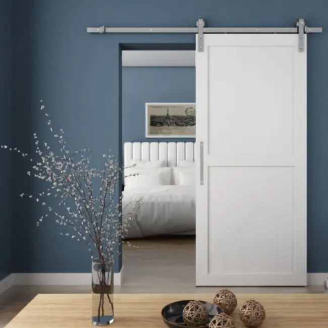 Flat Bar Door Handle with Round Disc Pull-Stainless Steel