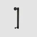Flat Bar Door Handle with Round Disc Pull -Matte Black
