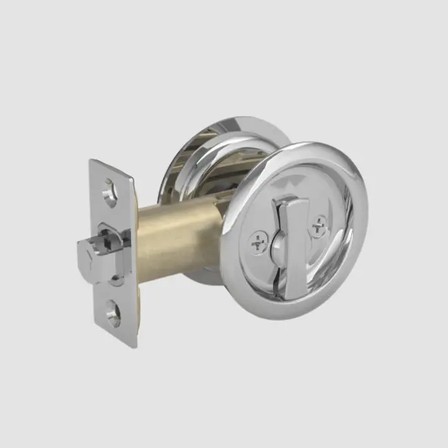 Onward Pocket Door Pull Round-Privacy Pol Chrome