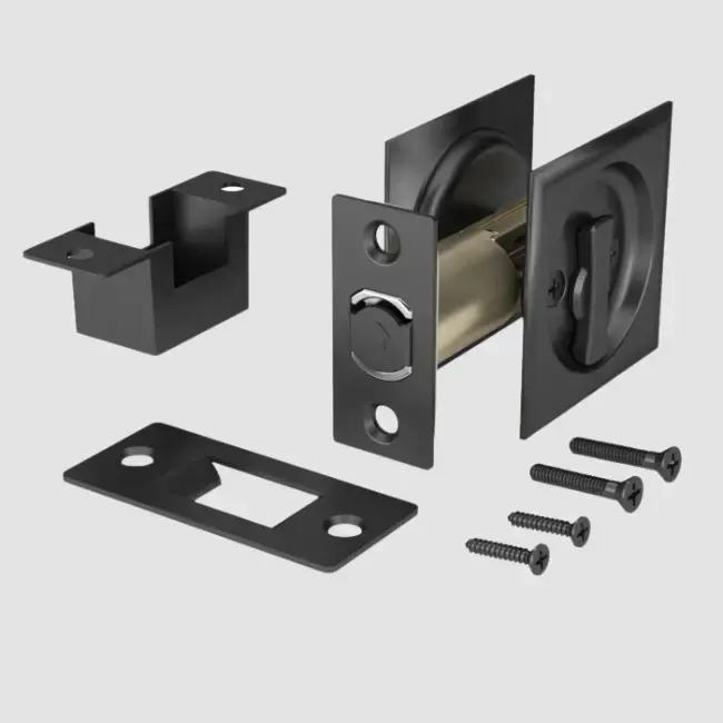 Onward Pocket Door Pull Square 17S (Matte Black C-19, Privacy).webp