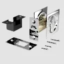Onward Pocket Door Pull Square 17S-Privacy Pol Chrome