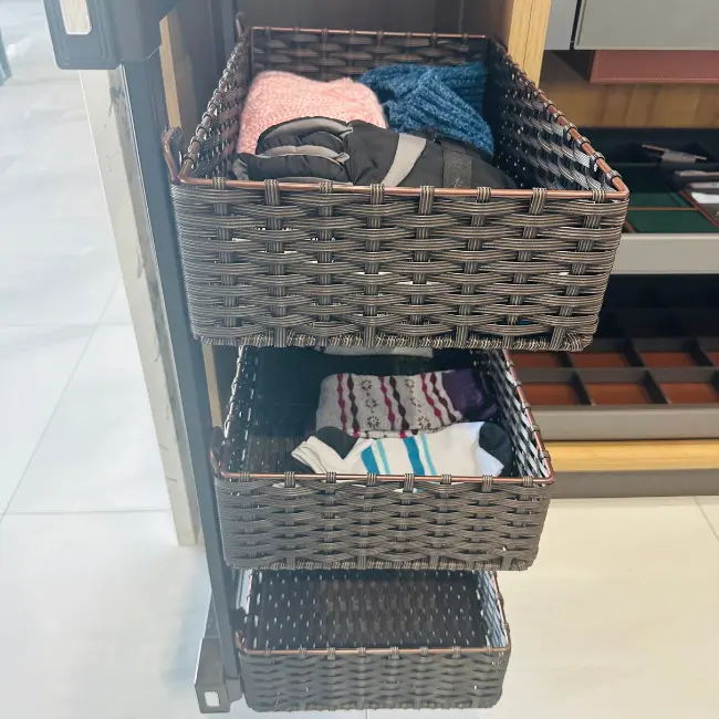 [G1300-1] RYIV Pull-Out 3 Tier Rattan Basket