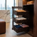 RYIV Pull-Out 3 Tier Rattan Basket