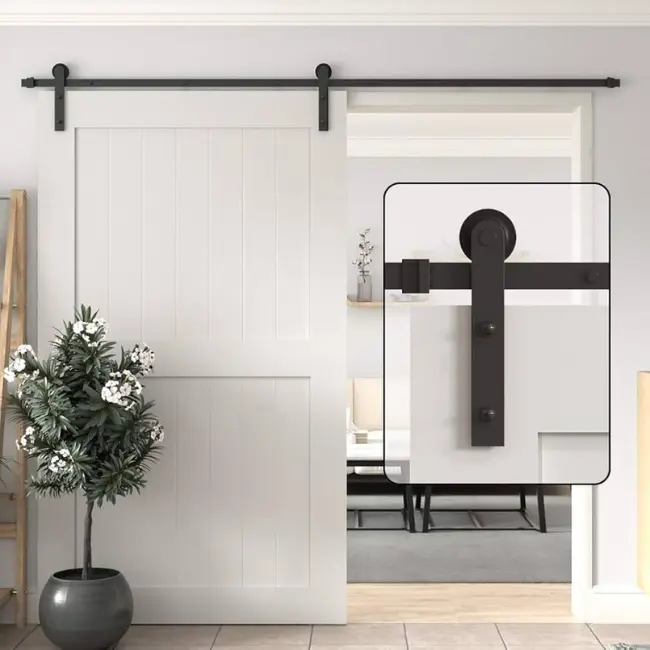 Stazz Barn Door Track & Hardware Front Mount (Matte Black C-19)