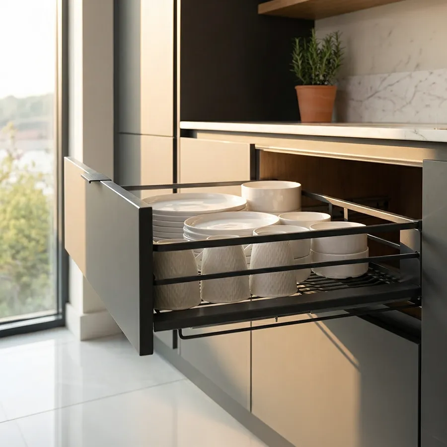 TURKU Pull-Out Drawer Dish Organizer