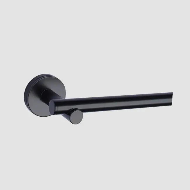 Taymor 1948 Round Towel Bar (Matte Black C-19, 24 Inches)