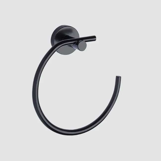 Taymor 1948 Round Towel Ring (Matte Black C-19)