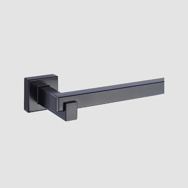 Taymor 1948 Square Towel Bar (Matte Black C-19, 24 Inches)