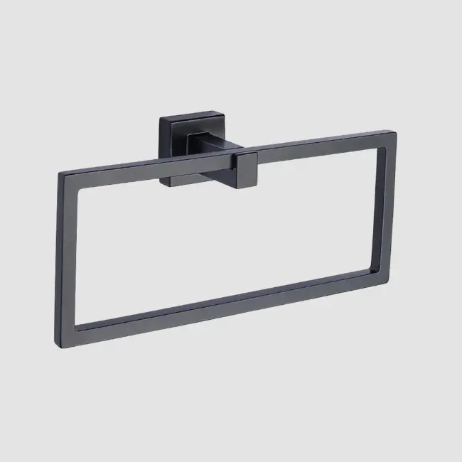 Taymor 1948 Square Towel Ring (Matte Black C-19)