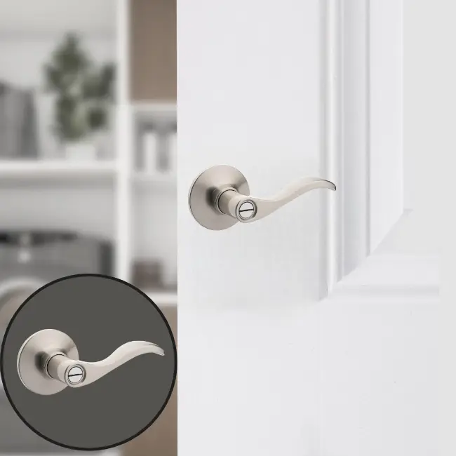 Taymor Orlean Lever (Satin Nickel C-15, Privacy)