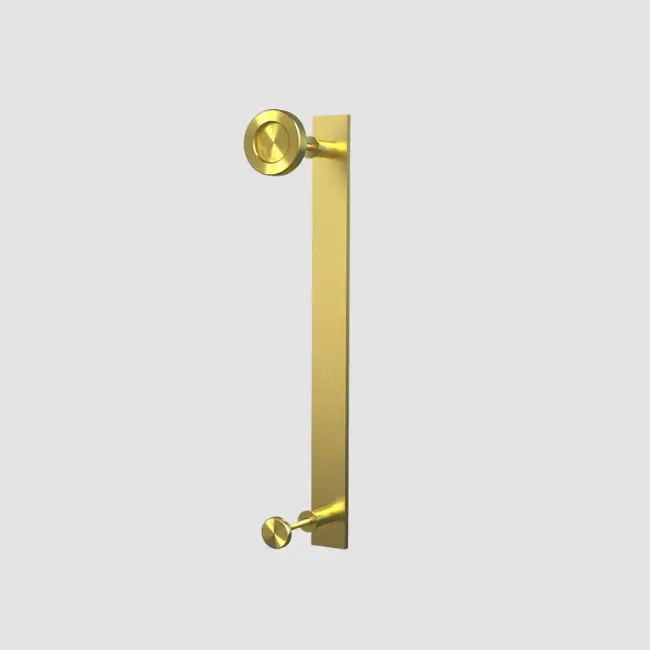 Flat Bar Door Handle with Round Disc Pull 